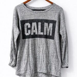 ZARA “CALM” Graphic Top – Relaxed Fit Size L NWOT